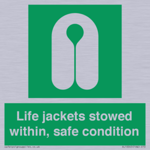 Life jackets stowed within